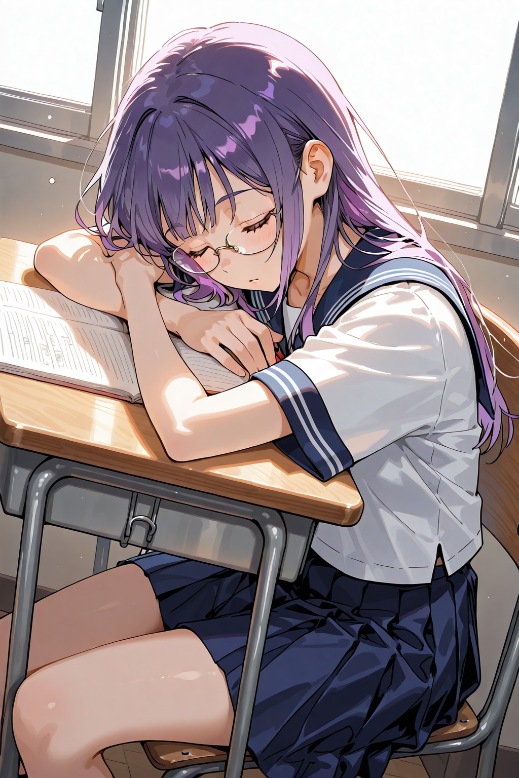 教室で居眠り