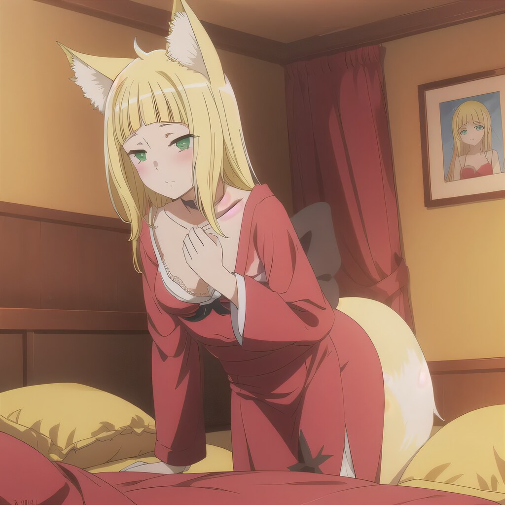 金髪ロングで着物の少女１５