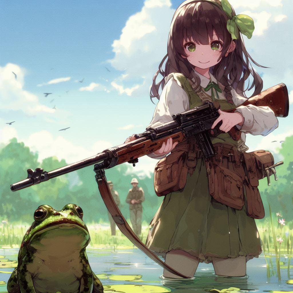 沼地に佇む武装女子高生💥💥💥