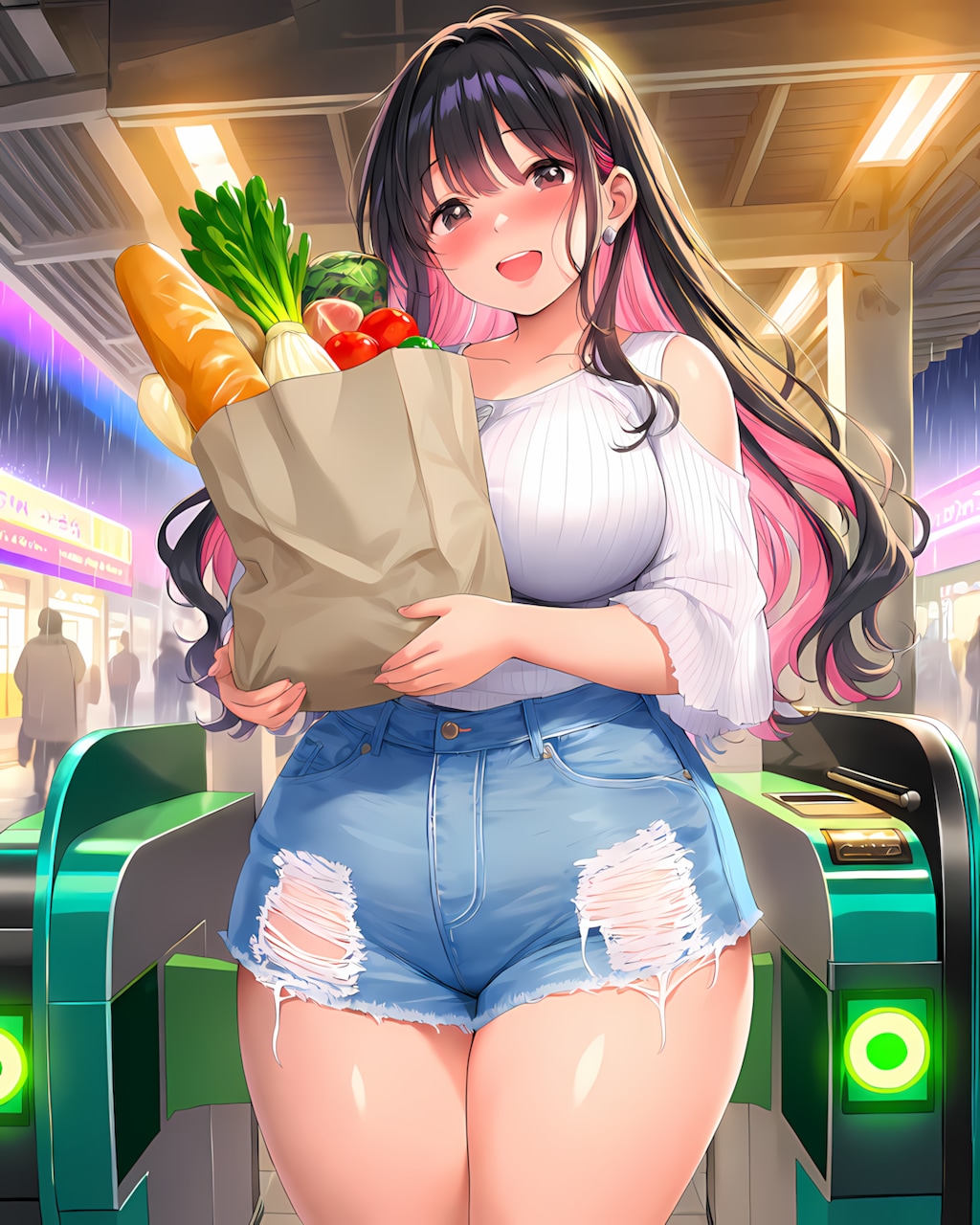 🛍️大学帰りのお疲れ様！リナちゃんと雨の駅前待ち合わせ🖤