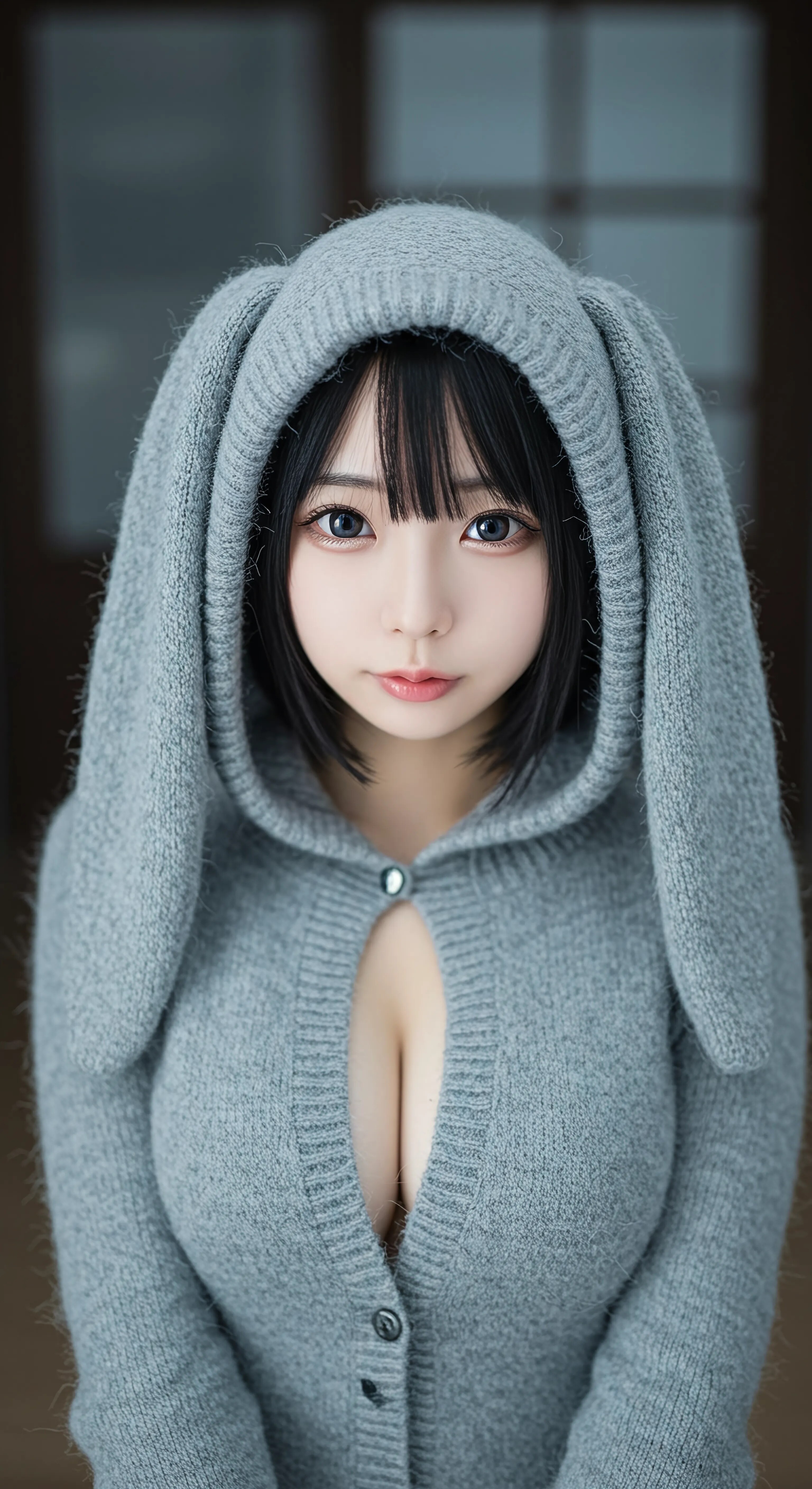 bunny ear knit dress