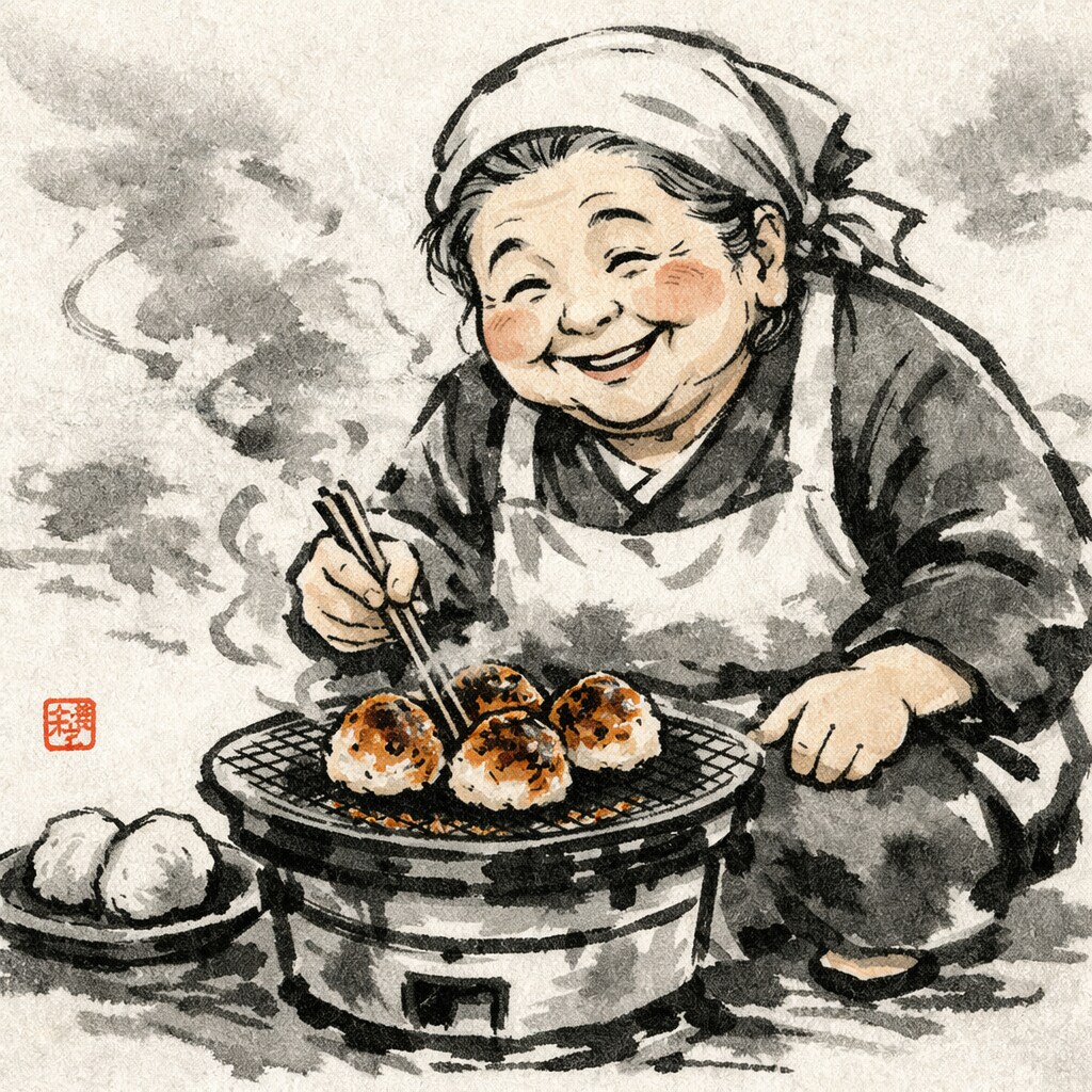 【絶大美味い】お婆さんの焼きおにぎり