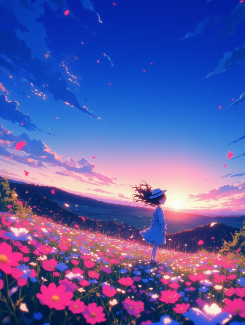 夕暮れの花畑_4