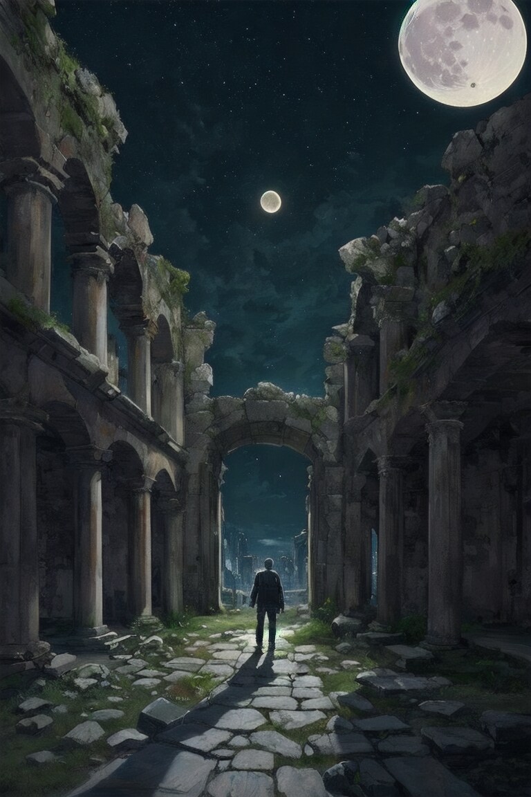 夜の廃墟