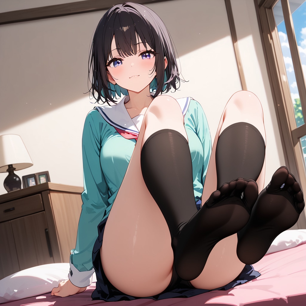 足裏を見せる美女