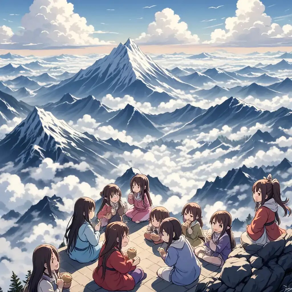 山頂でおにぎり