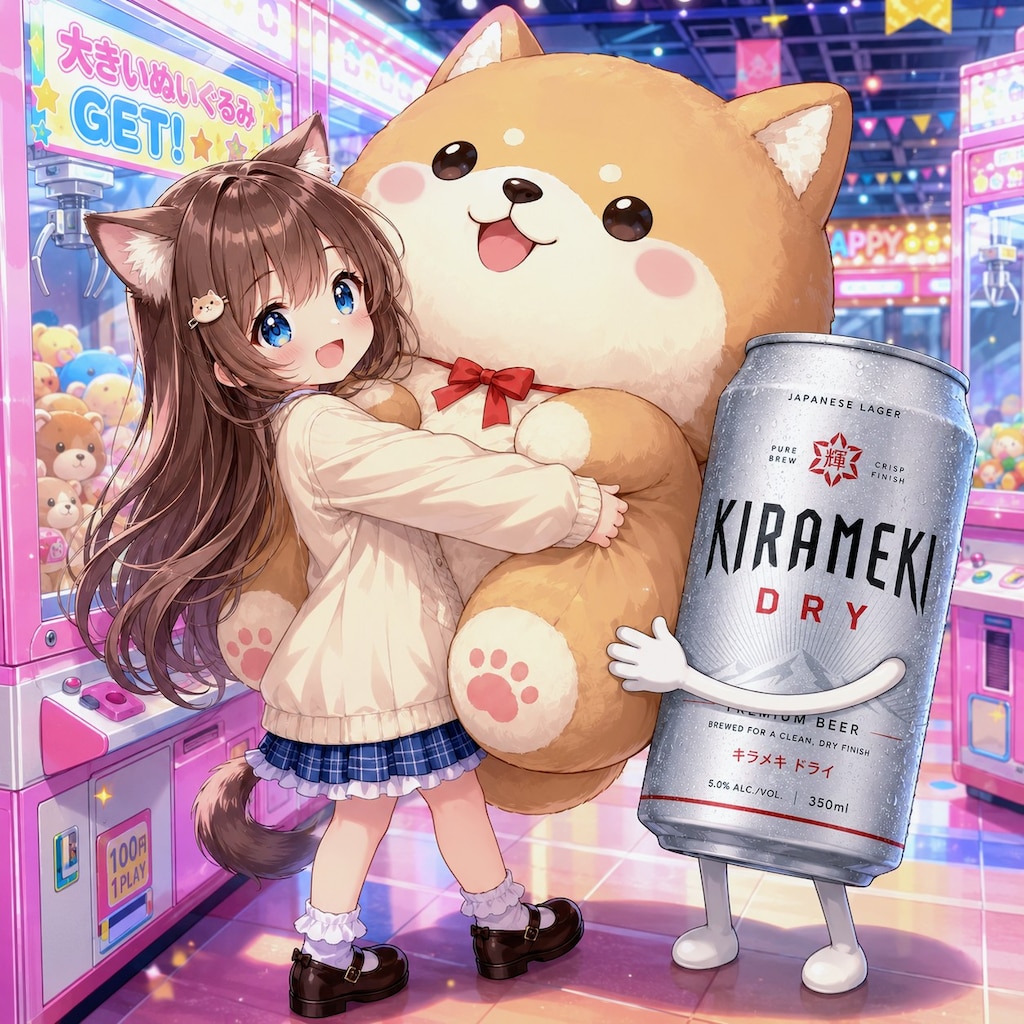 大きなぬいぐるみを抱きしめる小さな女の子