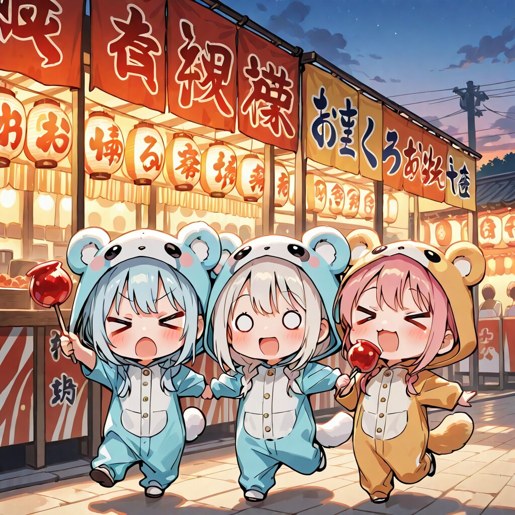 仲良しちゃんのお祭り | の人気AIイラスト・グラビア