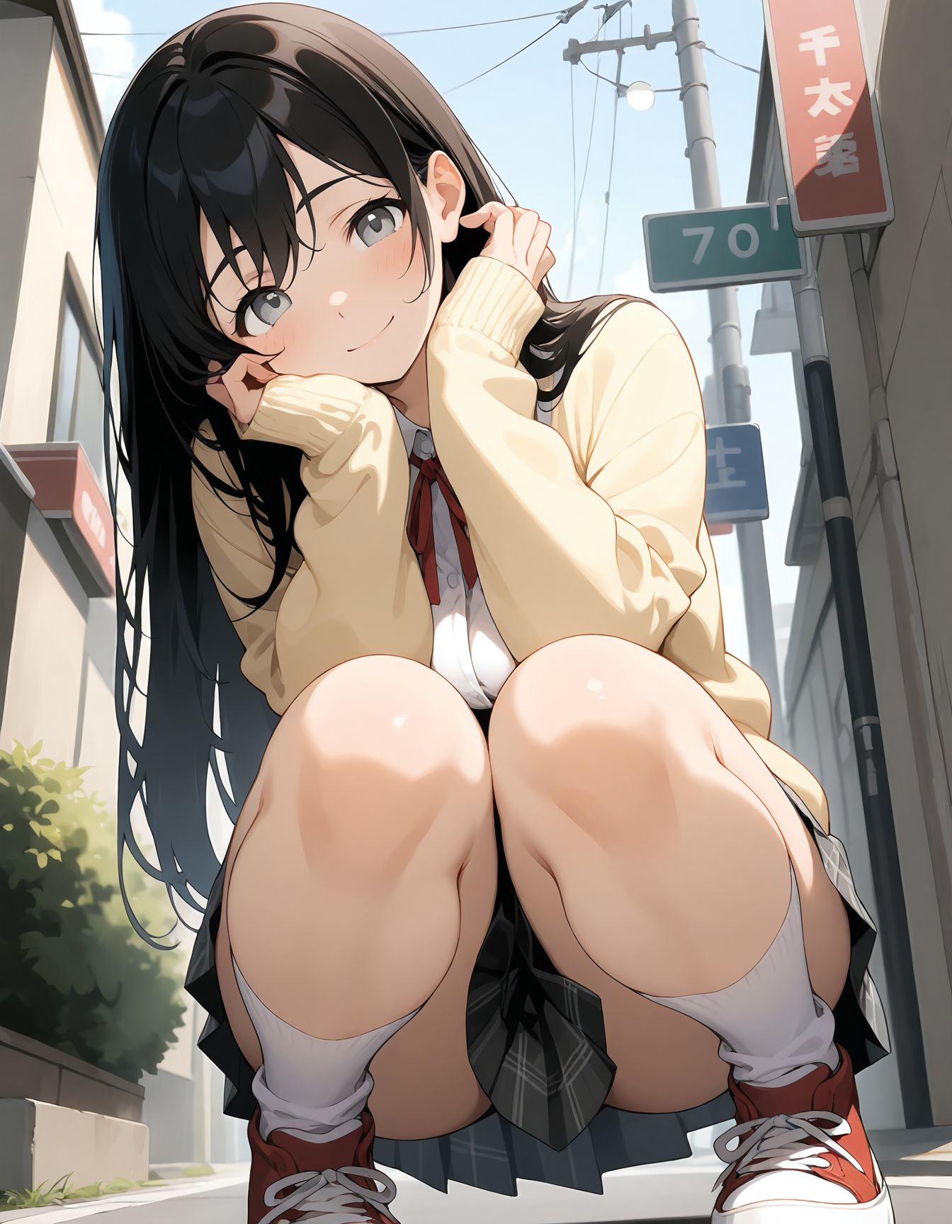 赤いスニーカー