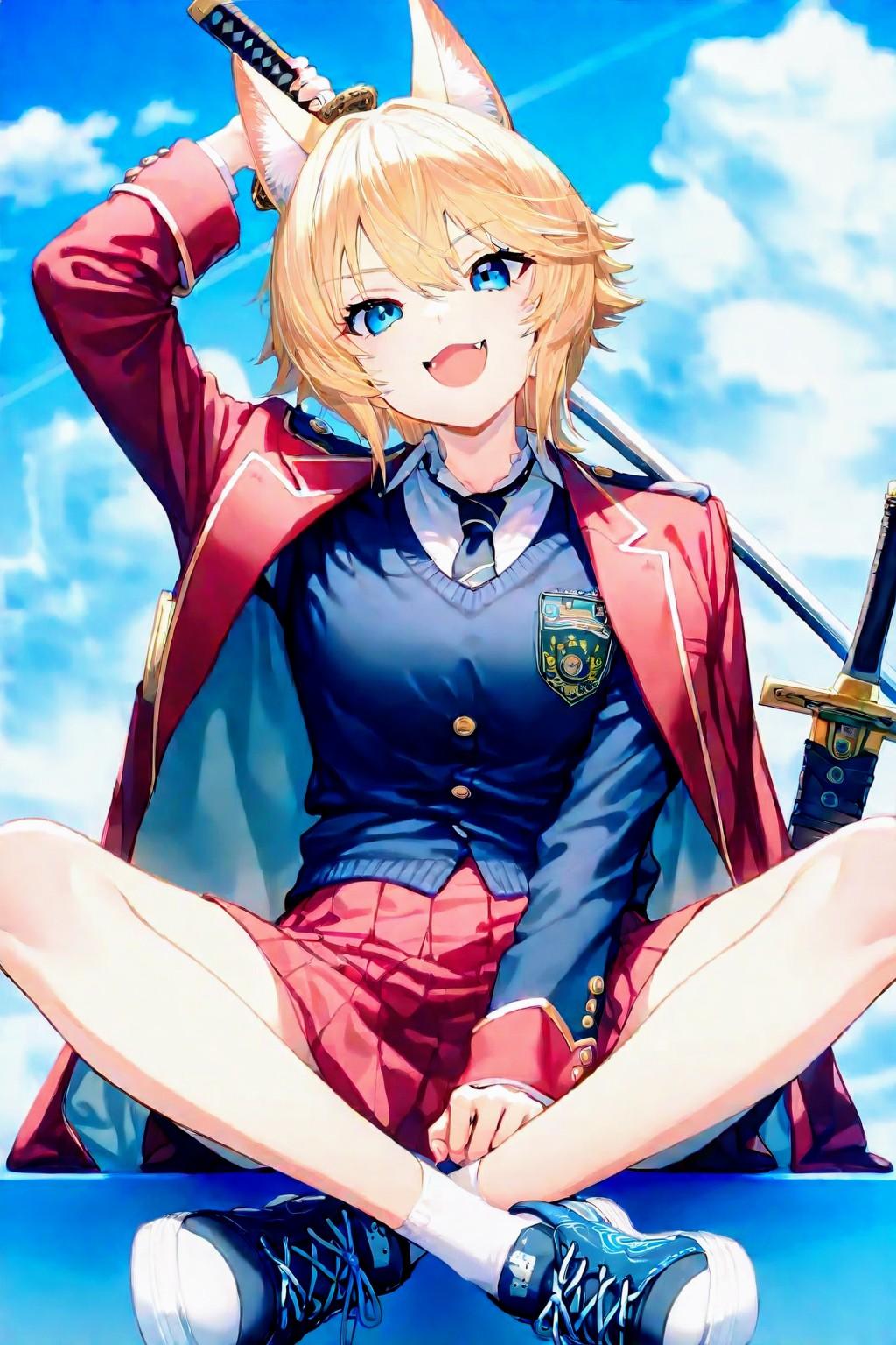 😻ネコミミブレザー侍ちゃん | の人気AIイラスト・グラビア