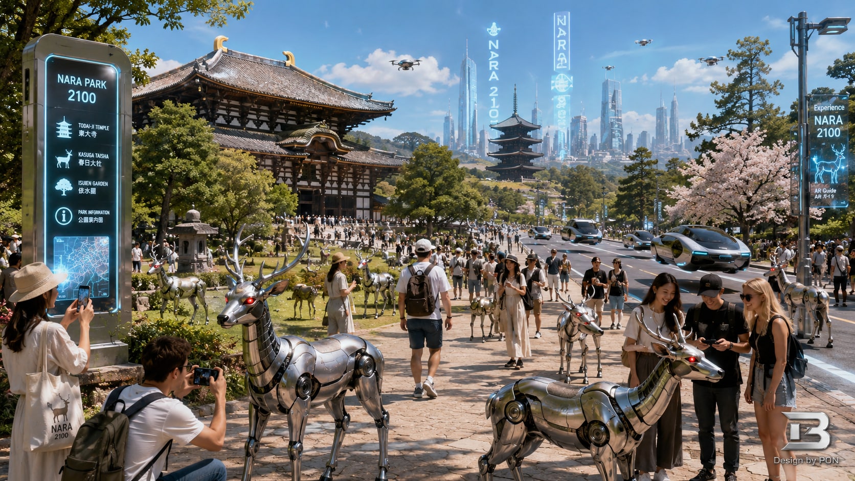 奈良公園、西暦2100年