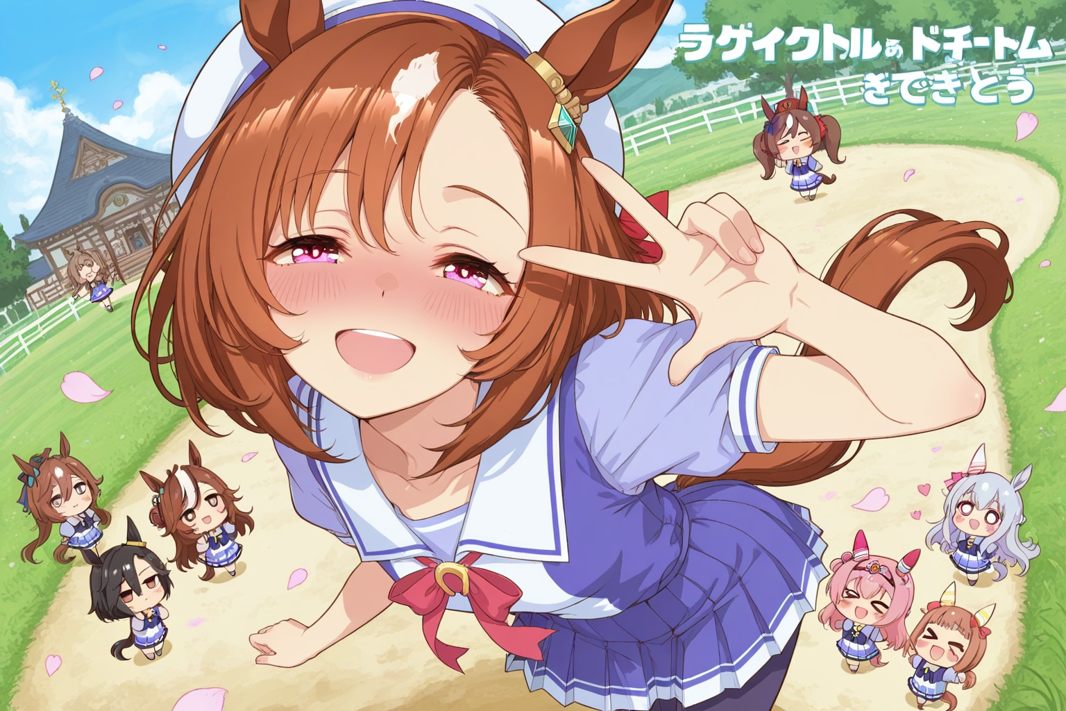ウマちびちゃんとお姉さん。