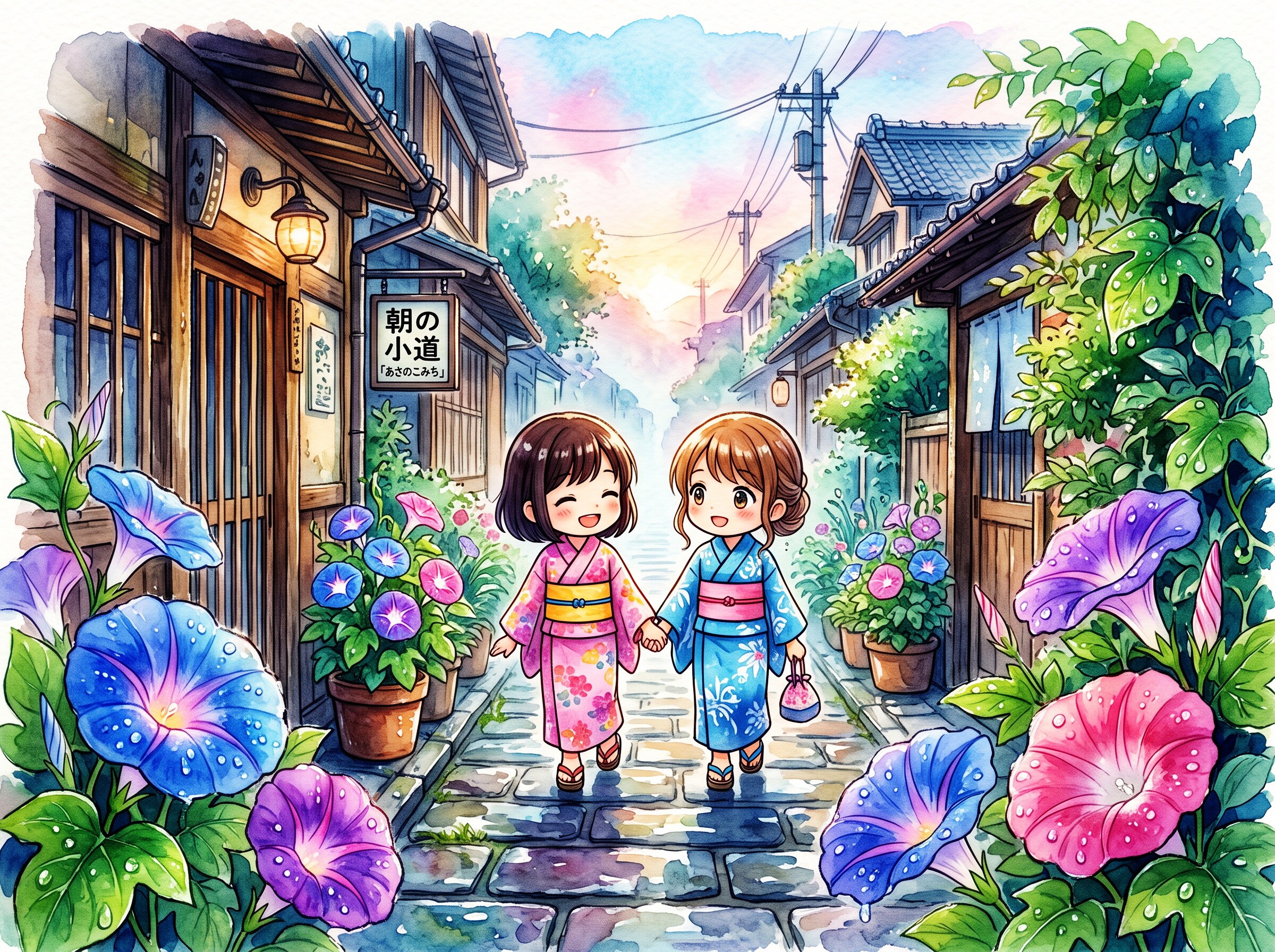 朝顔の濡れた朝 | の人気AIイラスト・グラビア