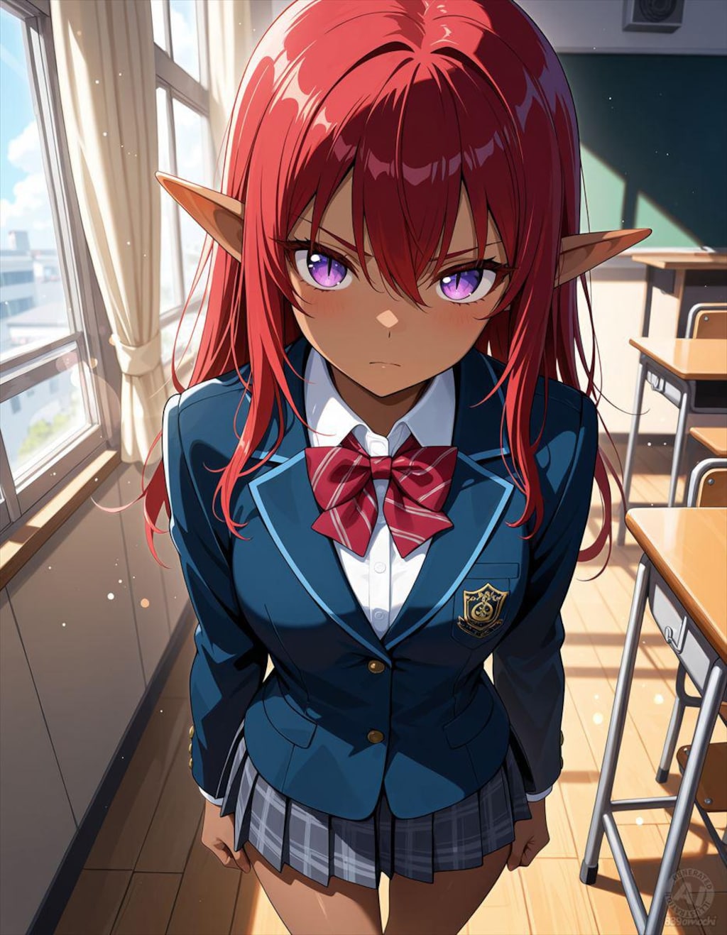 赤髪ダークエルフちゃん