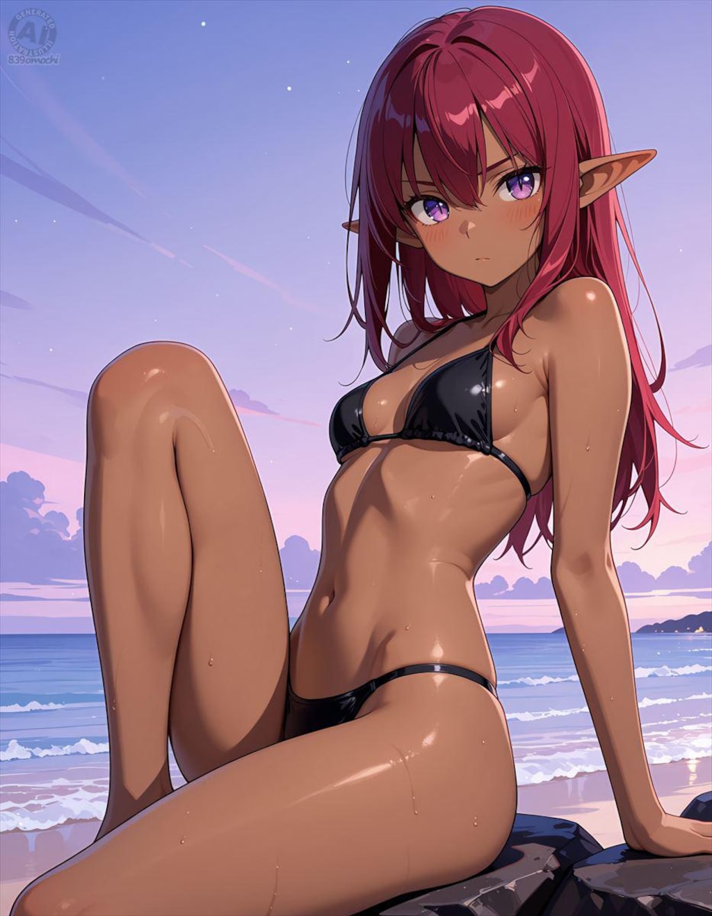 赤髪ダークエルフちゃん