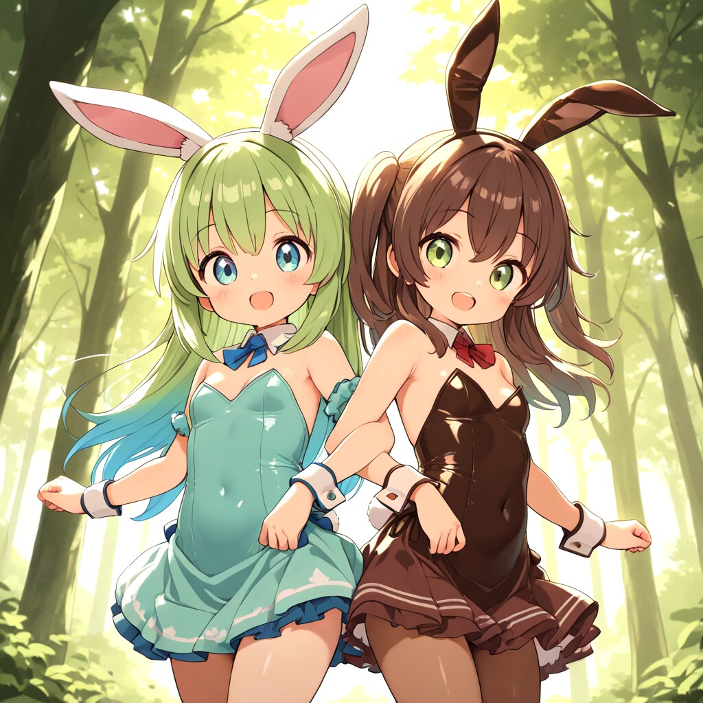 ちょこちゃんとみんとちゃん♡ | の人気AIイラスト・グラビア