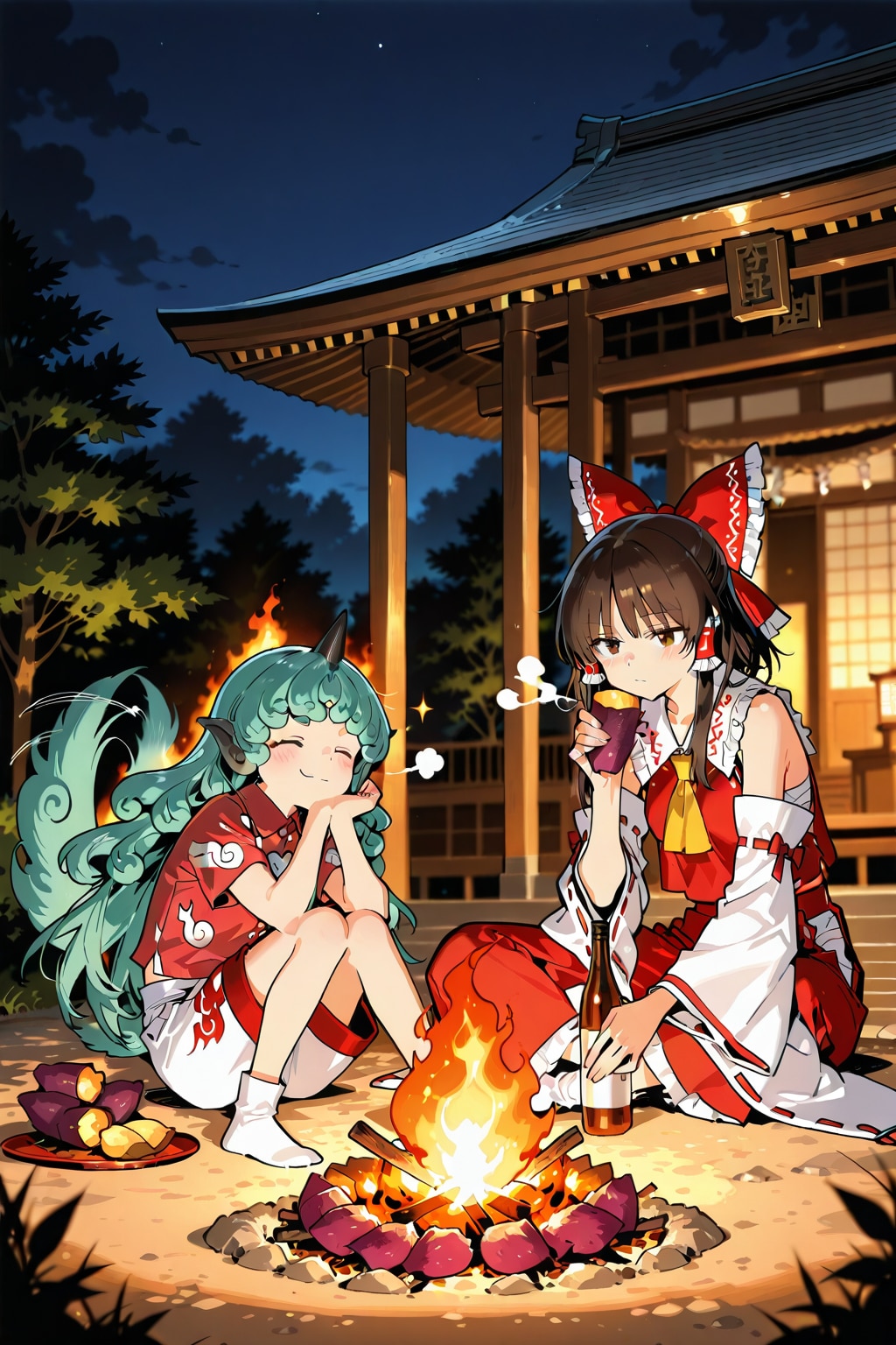 博麗神社の夜咄「縁側にいた気配」