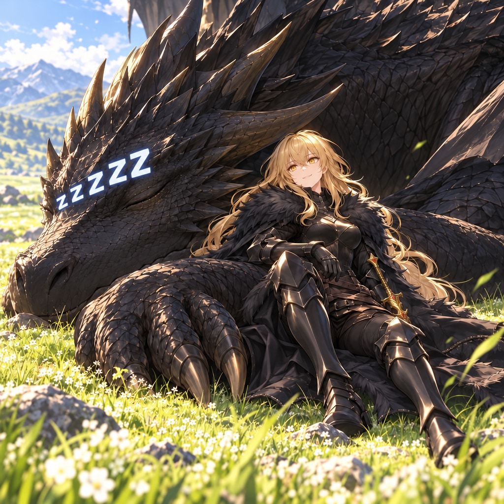 眠る黒龍とエリザベス