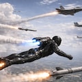 重装ロボットとF35の戦闘シーン 2枚目