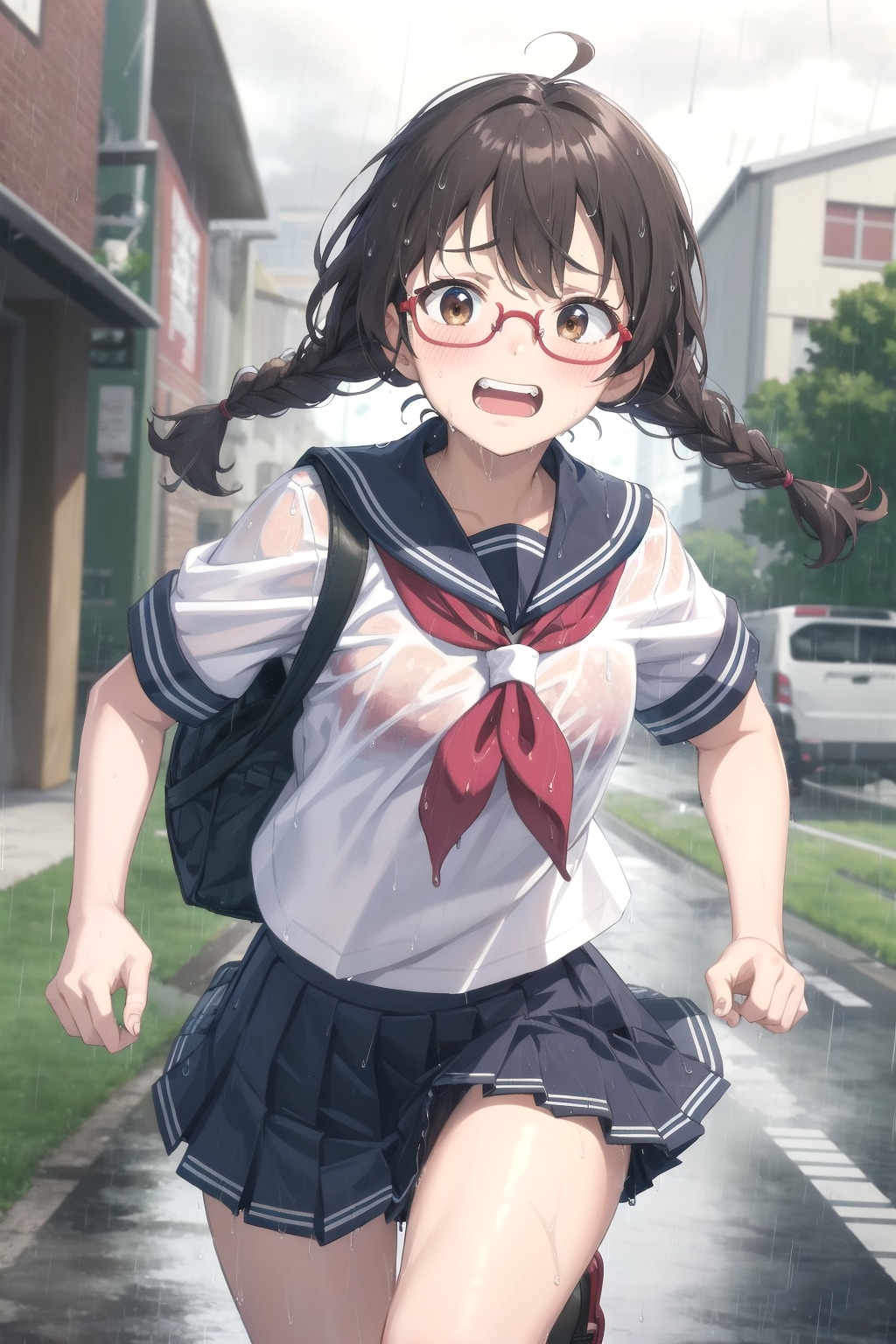 本日梅雨入り！　傘を持ってなかったずぶ濡れさきちゃん