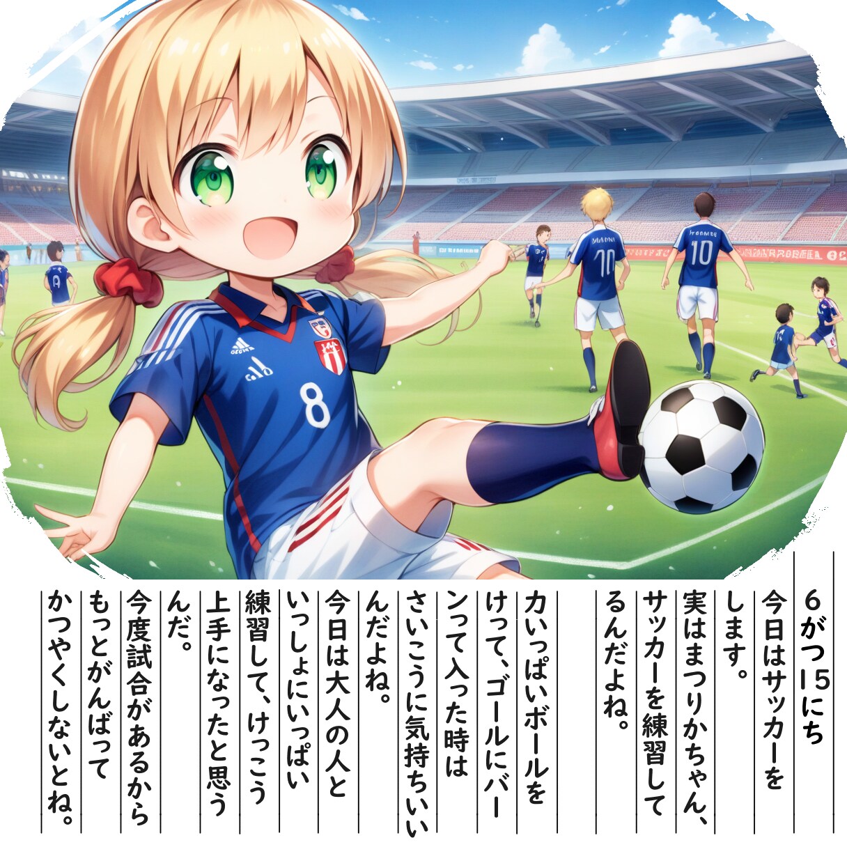 【絵日記】サッカーの練習