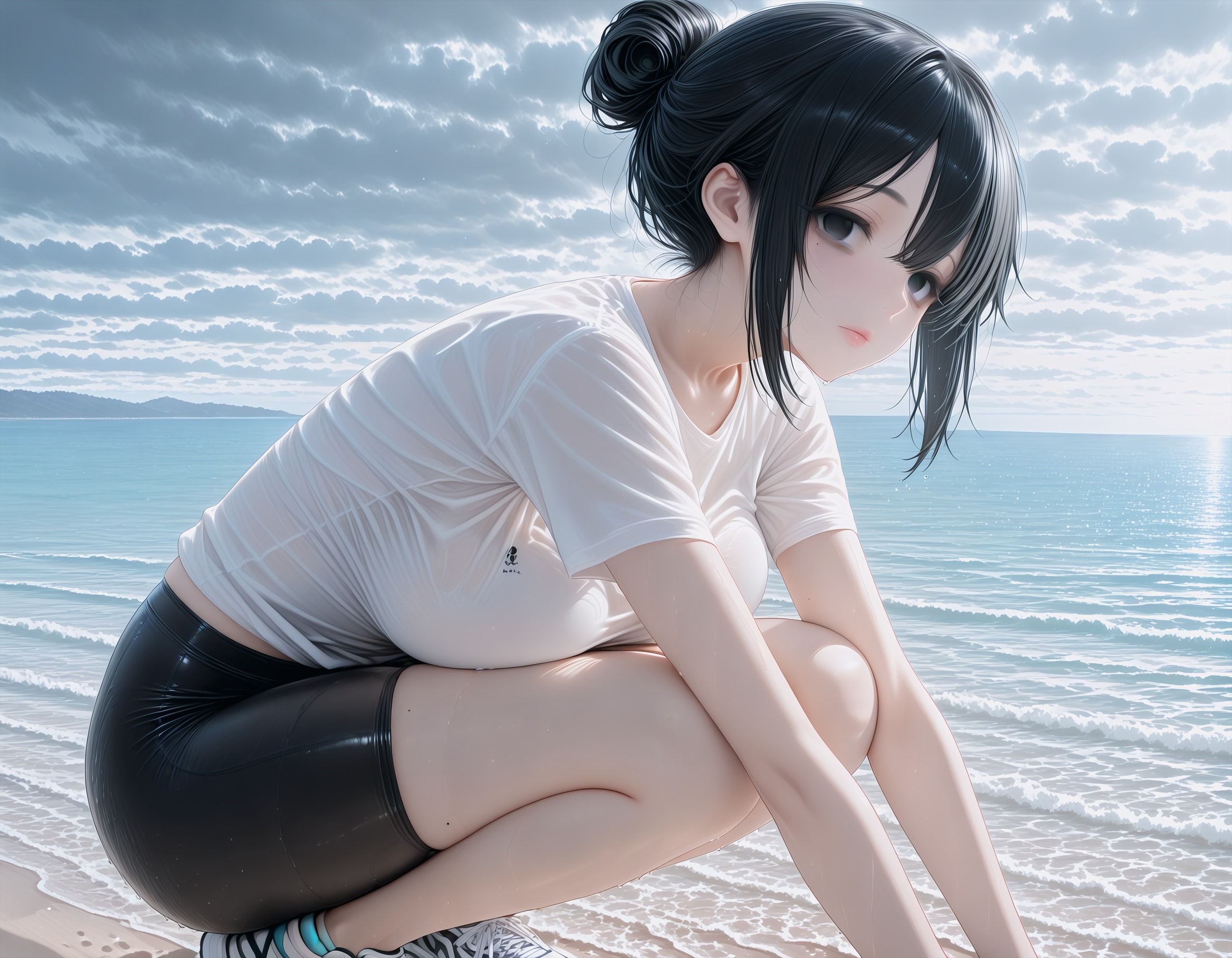 せんぱーい。潮干狩りにはあんま向いてない気温すね | の人気AIイラスト・グラビア