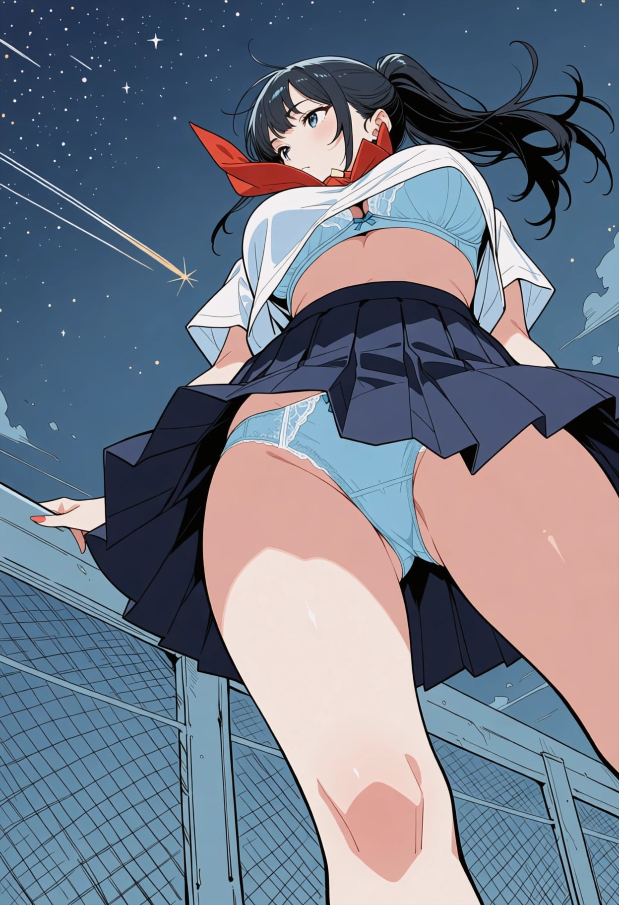 見上げる