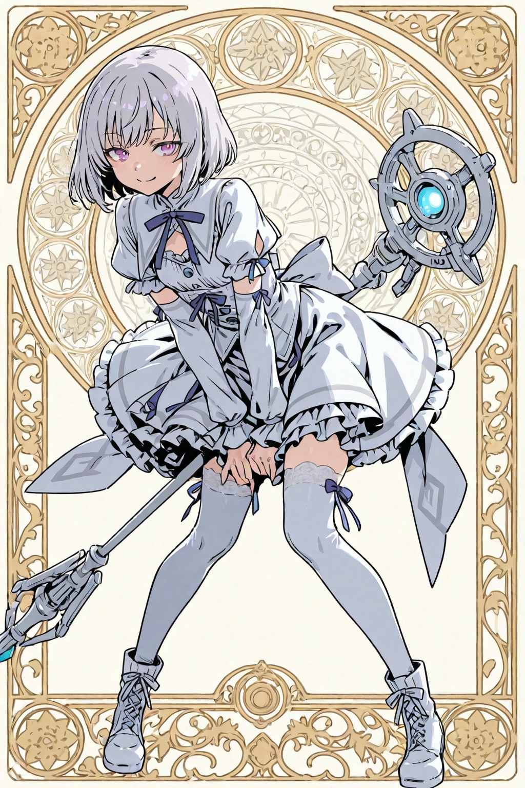 アサルトリリイ風白い魔法少女 | の人気AIイラスト・グラビア