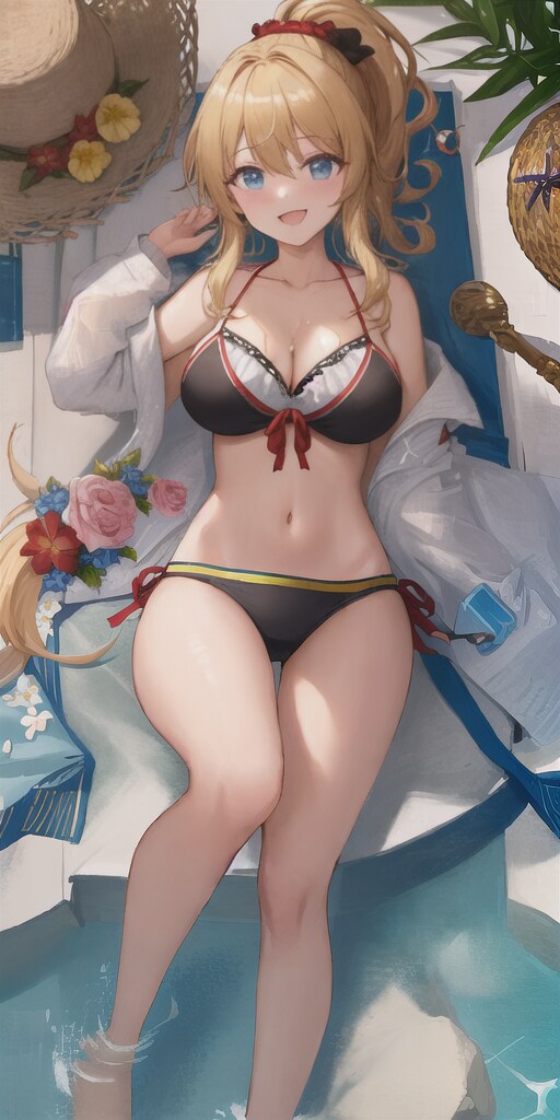 プールで一休み