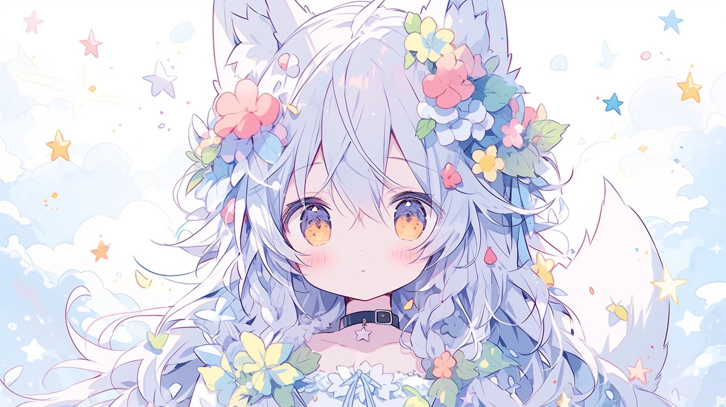 白狼少女が夢見る花の星空