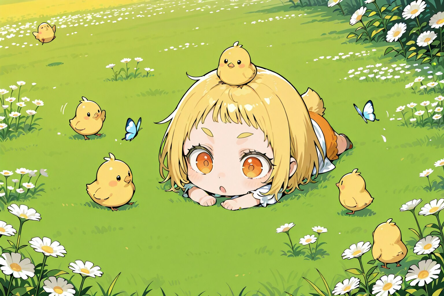 ヒヨコと仲良し | の人気AIイラスト・グラビア