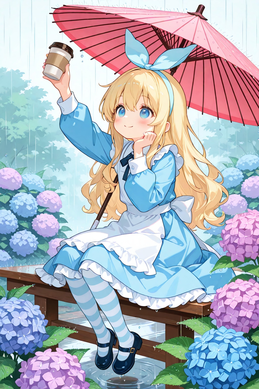 雨でブレイクタイム | の人気AIイラスト・グラビア