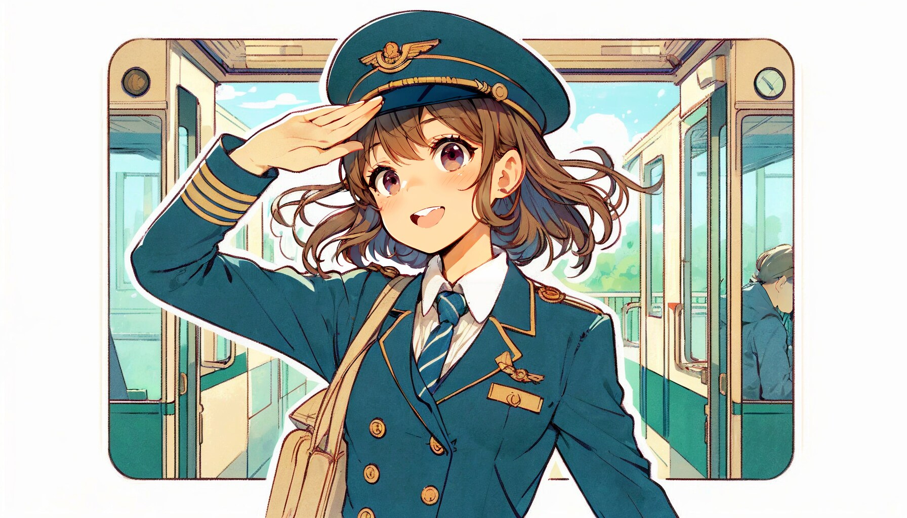 敬礼する少女14