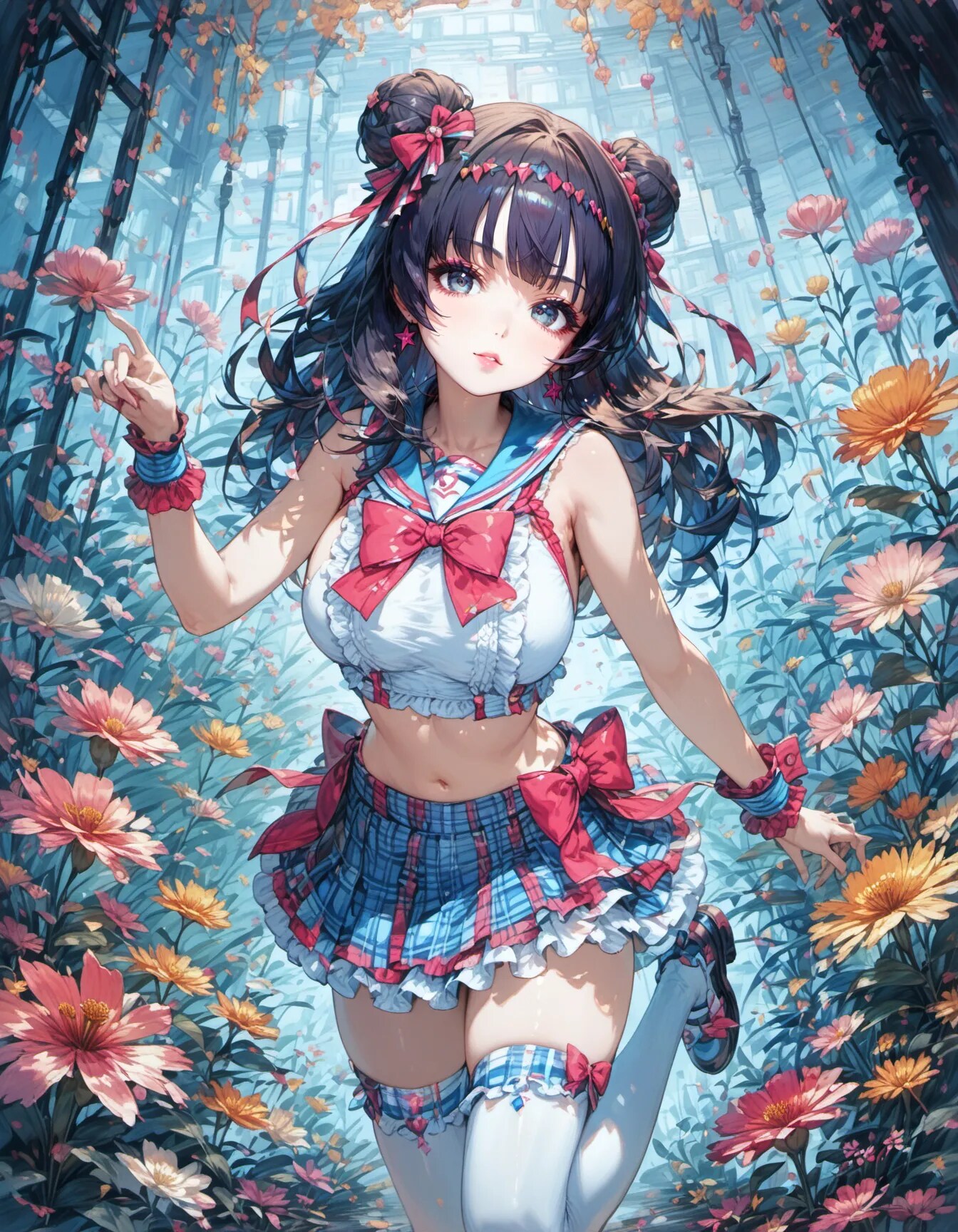 Tartan Garden Schoolgirl | の人気AIイラスト・グラビア