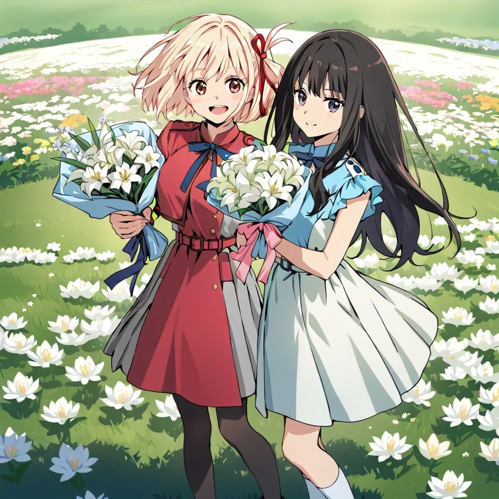 花を贈られた二人 | の人気AIイラスト・グラビア