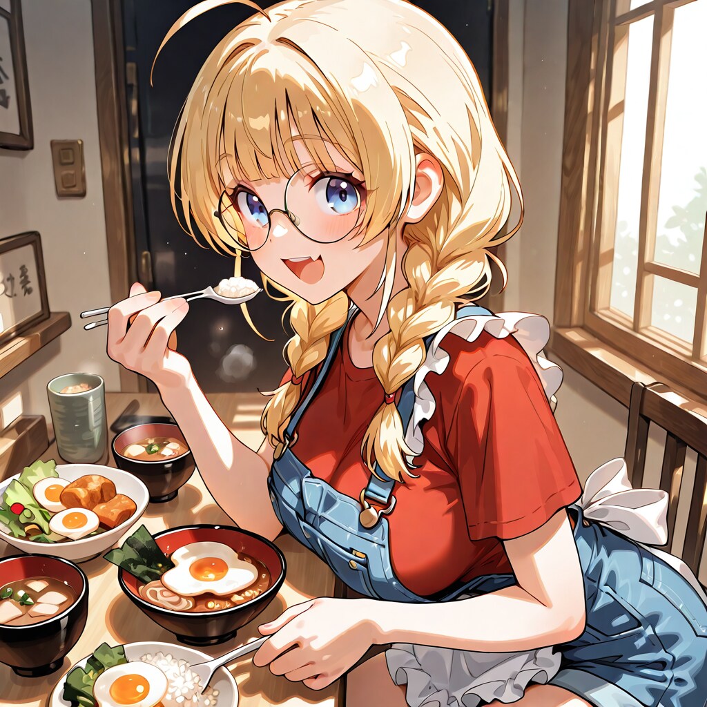 ナオちゃんと朝ごはん　今日は和食？　のつもり | の人気AIイラスト・グラビア