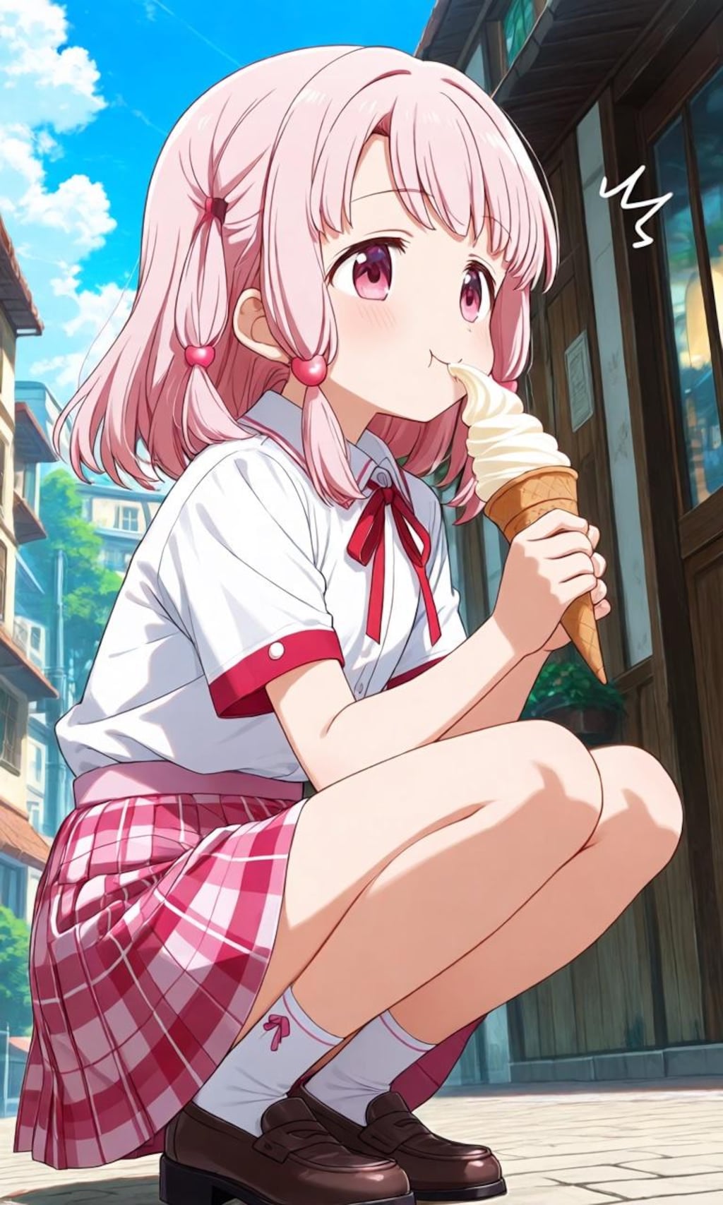 ソフトクリーム食べるういちゃん