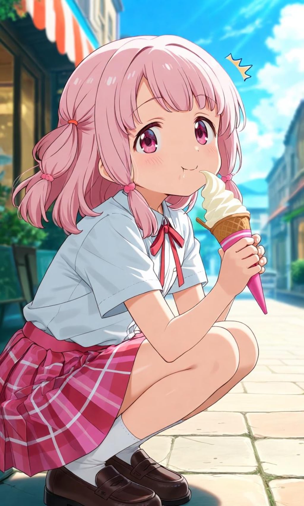 ソフトクリーム食べるういちゃん