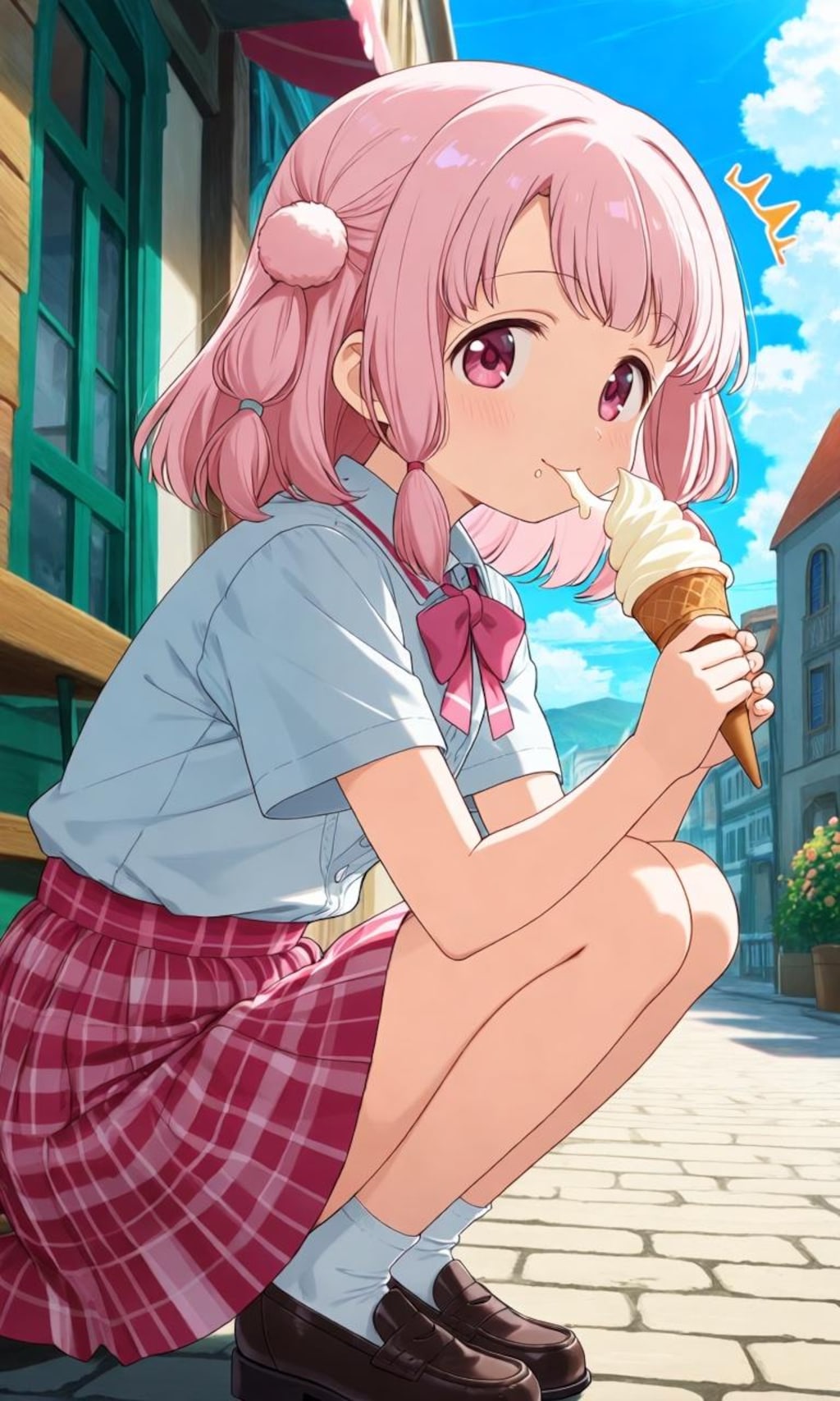 ソフトクリーム食べるういちゃん