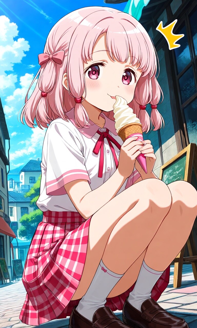 ソフトクリーム食べるういちゃん