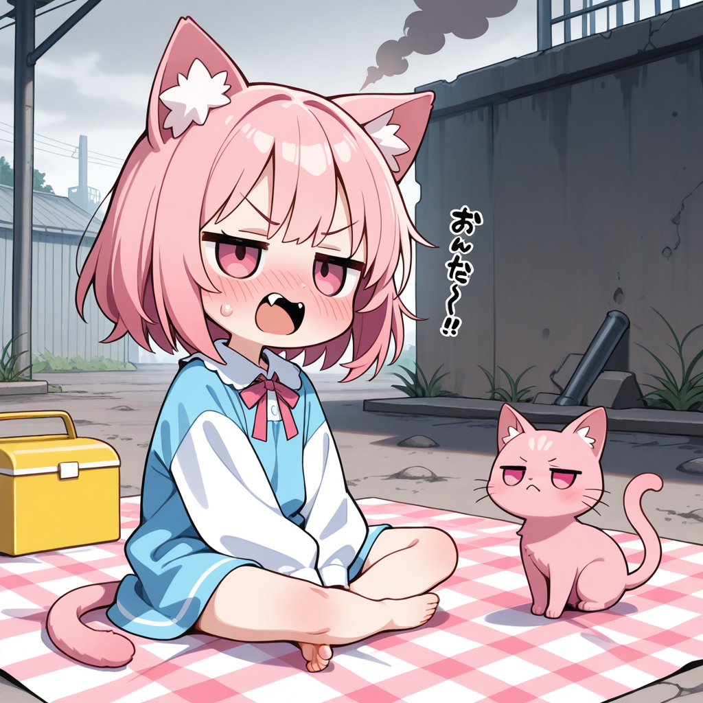オイ作者！！もっと綺麗な場所でピクニックさせられにゃかったのかっ！？💢