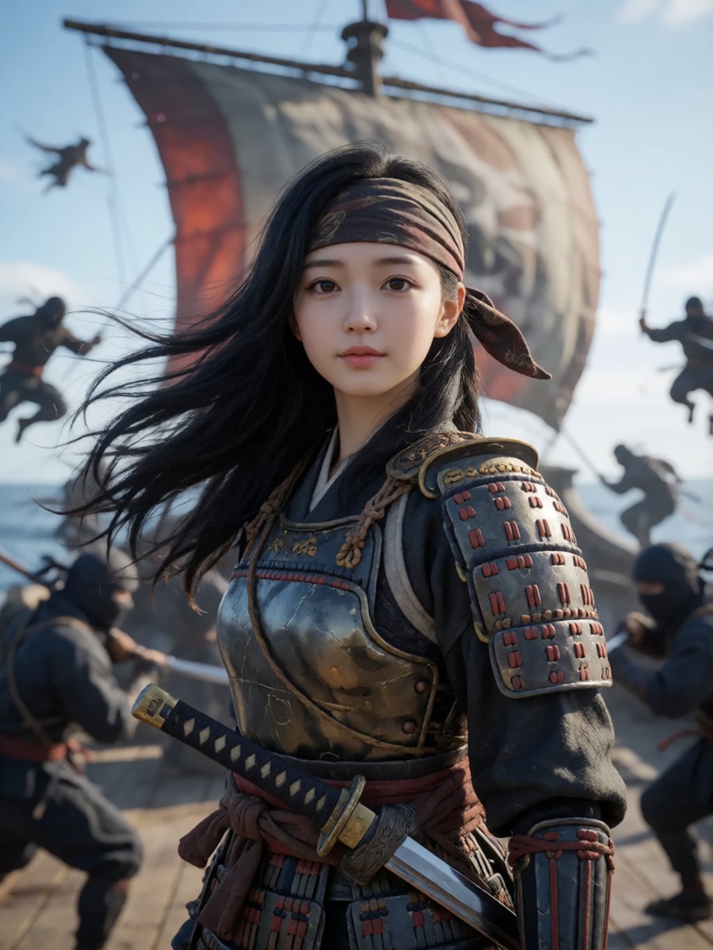 ジャパニーズの可愛らしい顔つきの海賊