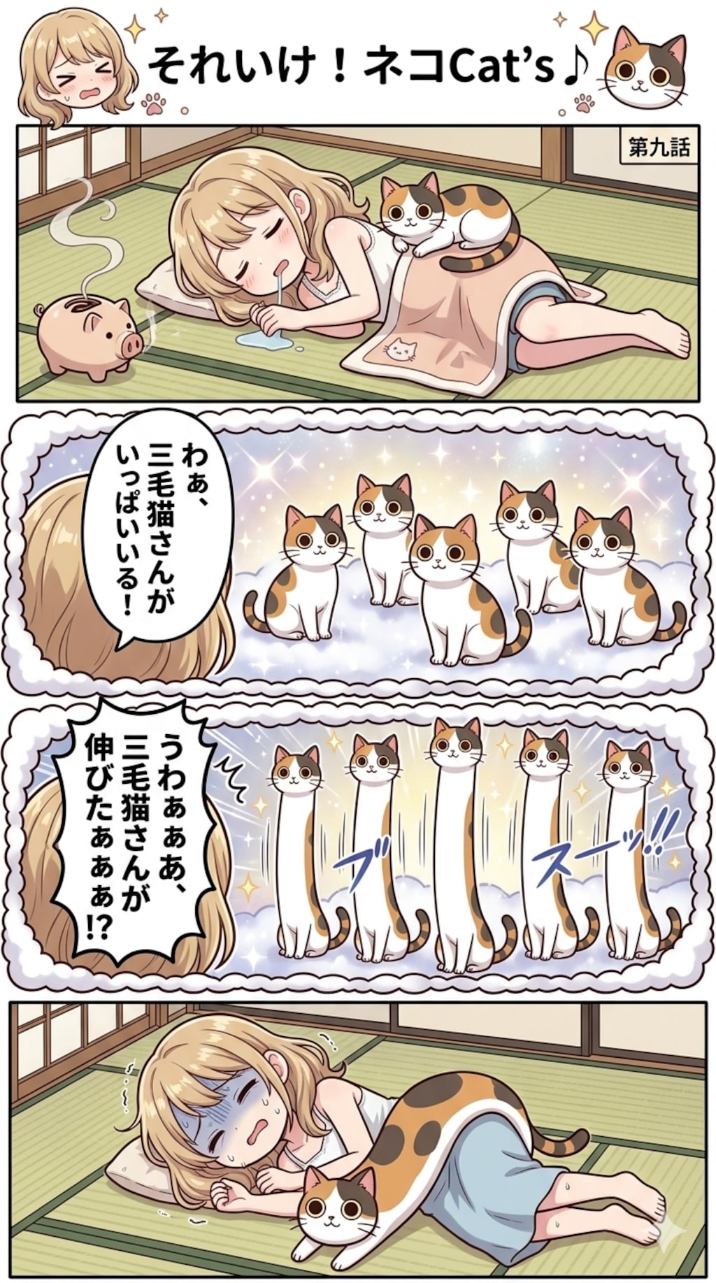 【9話】それいけ！ネコCat's♪(４コマ漫画)
