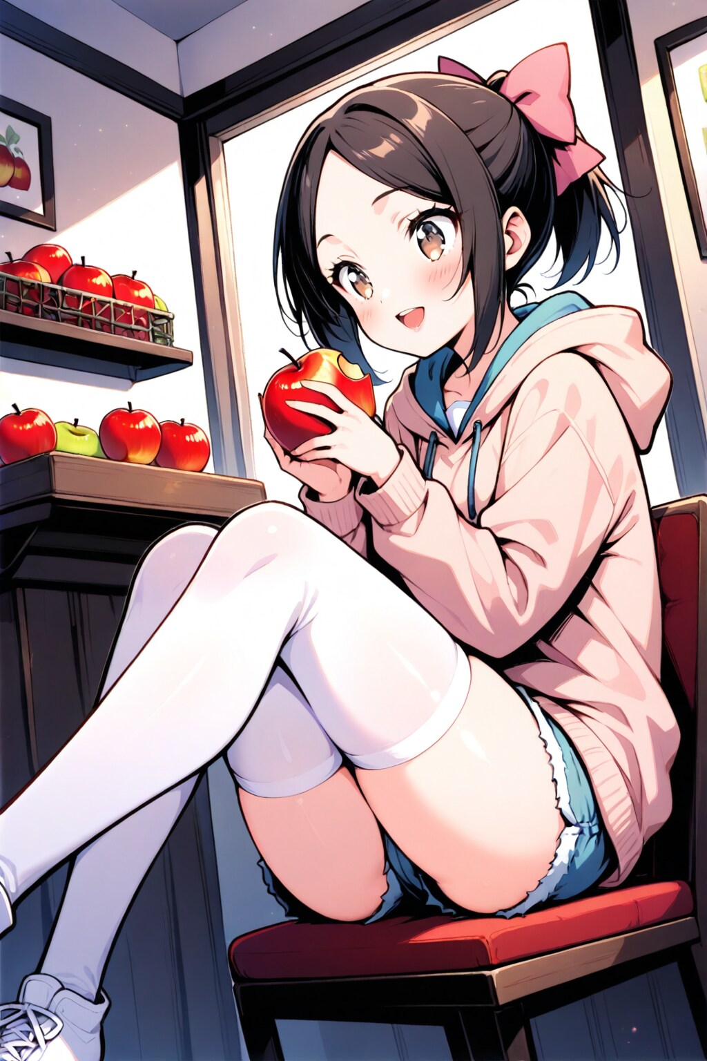 秋の味覚を楽しむうちの子　桃花