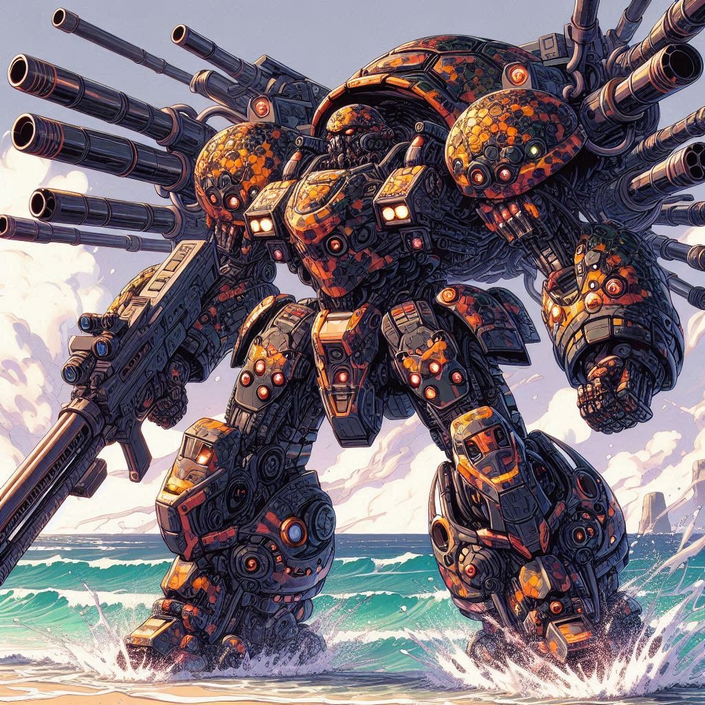 揚陸型ロボットか水泳部か、けど甲羅に色々武器や砲門を仕込むのも良いセンスかもしれない