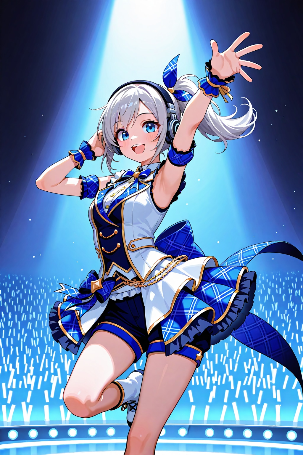 銀髪ポニーテールアイドルのライブステージ