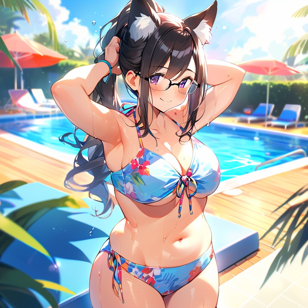 ケモミミポニテぽっちゃりビキニさん
