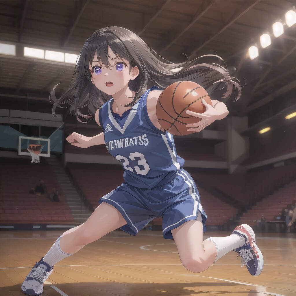 黒髪ロングでユニフォームの少女３１
