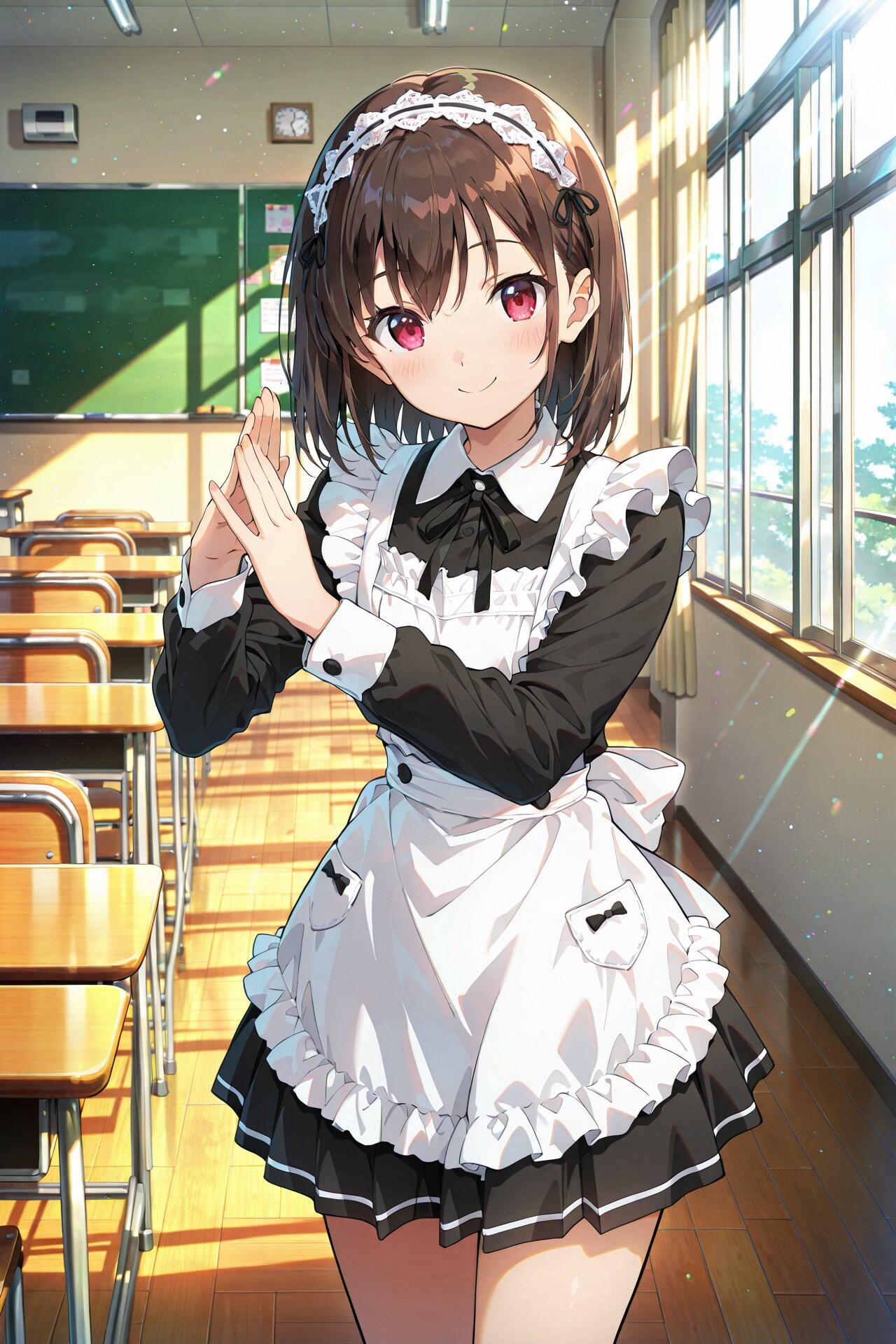 放課後メイドタイム♪ 〜スカートひらりの青春日誌〜 Y623 | の人気AIイラスト・グラビア