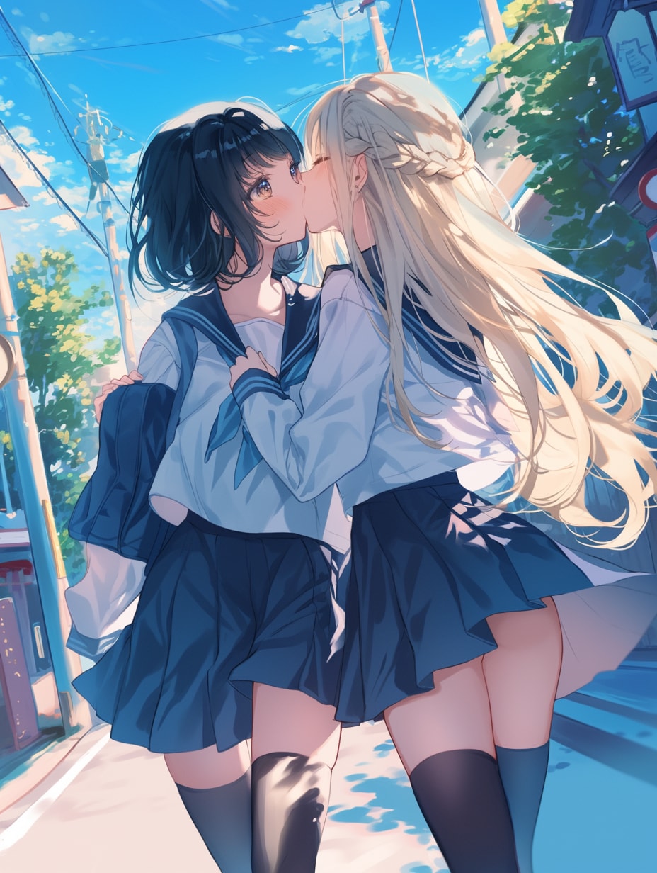 キスしたい二人のJK137 | の人気AIイラスト・グラビア